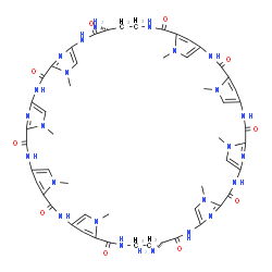 ChemSpider 2D Image | (22R,51R)-22,51-Diamino-5,11,17,28,34,40,46,57-octamethyl-2,5,8,11,14,17,20,25,28,31,34,37,40,43,46,49,54,57,60,61,64,65-docosaazanonacyclo[54.2.1.1~4,7~.1~10,13~.1~16,19~.1~27,30~.1~33,36~.1~39,42~.1
~45,48~]hexahexaconta-1(58),4(66),6,10(65),12,16(64),18,27(63),29,33(62),35,39(61),41,45(60),47,56(59)-hexadecaene-3,9,15,21,26,32,38,44,50,55-decone | C52H60N24O10