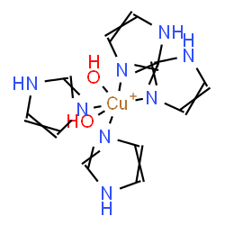 ChemSpider 2D Image | tetrakis(1H-imidazol-3-yl)-bis($l^{3}-oxidanyl)copper(1+) | C12H20CuN8O2