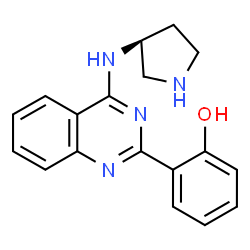 ChemSpider 2D Image | 2-{4-[(3S)-3-Pyrrolidinylamino]-2-quinazolinyl}phenol | C18H18N4O