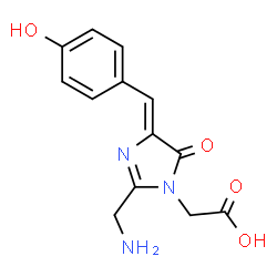ChemSpider 2D Image | [(4Z)-2-(Aminomethyl)-4-(4-hydroxybenzylidene)-5-oxo-4,5-dihydro-1H-imidazol-1-yl]acetic acid | C13H13N3O4