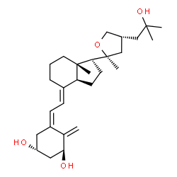ChemSpider 2D Image | (1S,3R,5Z,7E,17alpha,23R)-23-(2-Hydroxy-2-methylpropyl)-20,24-epoxy-9,10-secochola-5,7,10-triene-1,3-diol | C28H44O4