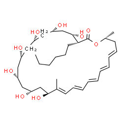 ChemSpider 2D Image | (3R,4S,6S,8S,10R,12R,14R,16S,17E,19E,21E,23E,25E,28R)-3-Hexyl-4,6,8,10,12,14,16-heptahydroxy-17,28-dimethyloxacyclooctacosa-17,19,21,23,25-pentaen-2-one | C35H58O9