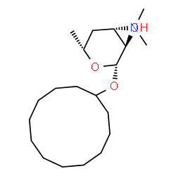 ChemSpider 2D Image | Cyclododecyl 3,4,6-trideoxy-3-(dimethylamino)-beta-D-xylo-hexopyranoside | C20H39NO3