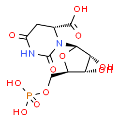 ChemSpider 2D Image | 5,6-dihydroorotidine 5'-monophosphate | C10H15N2O11P