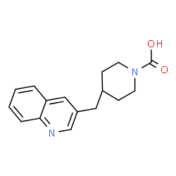 ChemSpider 2D Image | 4-(3-Quinolinylmethyl)-1-piperidinecarboxylic acid | C16H18N2O2
