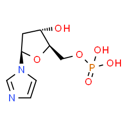 ChemSpider 2D Image | 1-(2-Deoxy-5-O-phosphono-beta-D-erythro-pentofuranosyl)-1H-imidazole | C8H13N2O6P