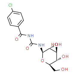 ChemSpider 2D Image | N-[(4-Chlorobenzoyl)carbamoyl]-beta-D-glucopyranosylamine | C14H17ClN2O7