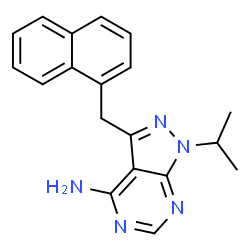 ChemSpider 2D Image | 1-Isopropyl-3-(1-naphthylmethyl)-1H-pyrazolo[3,4-d]pyrimidin-4-amine | C19H19N5