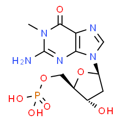 ChemSpider 2D Image | 2'-Deoxy-1-methylguanosine 5'-(dihydrogen phosphate) | C11H16N5O7P
