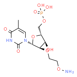 ChemSpider 2D Image | 2'-O-[2-(Aminooxy)ethyl]-5-methyluridine 5'-(dihydrogen phosphate) | C12H20N3O10P
