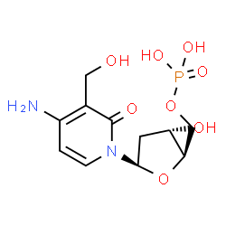 ChemSpider 2D Image | 4-Amino-1-(2-deoxy-5-O-phosphono-beta-D-erythro-pentofuranosyl)-3-(hydroxymethyl)-2(1H)-pyridinone | C11H17N2O8P
