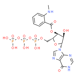 ChemSpider 2D Image | 3'-(2-(methylamino)benzoate)inosine 5'-(tetrahydrogen triphosphate) | C18H22N5O15P3