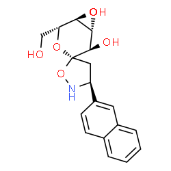 ChemSpider 2D Image | (3S,5R,7R,8S,9S,10R)-7-(Hydroxymethyl)-3-(2-naphthyl)-1,6-dioxa-2-azaspiro[4.5]decane-8,9,10-triol | C18H21NO6