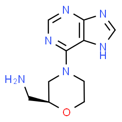 ChemSpider 2D Image | 1-[(2S)-4-(7H-Purin-6-yl)-2-morpholinyl]methanamine | C10H14N6O