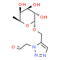 ChemSpider 2D Image | [1-(2-Oxoethyl)-1H-1,2,3-triazol-5-yl]methyl 6-deoxy-alpha-L-galactopyranoside | C11H17N3O6