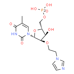 ChemSpider 2D Image | 2'-O-[2-(1H-Imidazol-1-yl)ethyl]-5-methyluridine 5'-(dihydrogen phosphate) | C15H21N4O9P