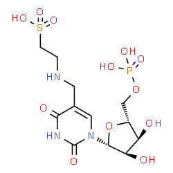 ChemSpider 2D Image | 5-{[(2-Sulfoethyl)amino]methyl}uridine 5'-(dihydrogen phosphate) | C12H20N3O12PS