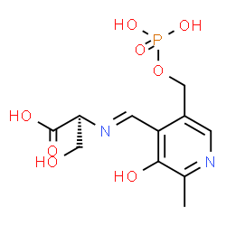 ChemSpider 2D Image | (E)-N-({3-Hydroxy-2-methyl-5-[(phosphonooxy)methyl]-4-pyridinyl}methylene)-L-serine | C11H15N2O8P