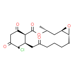 ChemSpider 2D Image | (1aR,7aR,8S,11aS,14R,15aR)-8-Chloro-14-methyloctahydro-2H-oxireno[e][2]benzoxacyclotetradecine-6,9,11,12(3H,7H,8H,10H)-tetrone | C18H23ClO6