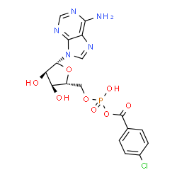 ChemSpider 2D Image | 5'-O-{[(4-Chlorobenzoyl)oxy](hydroxy)phosphoryl}adenosine | C17H17ClN5O8P