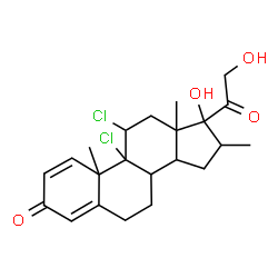 ChemSpider 2D Image | 9,11-Dichloro-17,21-dihydroxy-16-methylpregna-1,4-diene-3,20-dione | C22H28Cl2O4