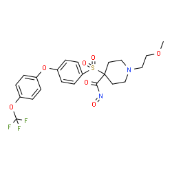 ChemSpider 2D Image | 1-(2-Methoxyethyl)-N-oxo-4-({4-[4-(trifluoromethoxy)phenoxy]phenyl}sulfonyl)-4-piperidinecarboxamide | C22H23F3N2O7S
