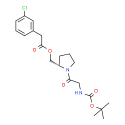 ChemSpider 2D Image | {(2S)-1-[N-(tert-butoxycarbonyl)glycyl]pyrrolidin-2-yl}methyl (3-chlorophenyl)acetate | C20H27ClN2O5
