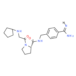 ChemSpider 2D Image | N-Cyclopentylglycyl-N-(4-carbamimidoylbenzyl)-L-prolinamide | C20H29N5O2