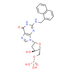 ChemSpider 2D Image | 2'-Deoxy-N-(1-naphthylmethyl)guanosine 5'-(dihydrogen phosphate) | C21H22N5O7P