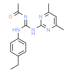ChemSpider 2D Image | N-{(E)-[(4,6-Dimethyl-2-pyrimidinyl)amino][(4-ethylphenyl)amino]methylene}acetamide | C17H21N5O