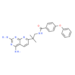 ChemSpider 2D Image | N-[2-(2,4-Diaminopyrido[2,3-d]pyrimidin-7-yl)-2-methylpropyl]-4-phenoxybenzamide | C24H24N6O2