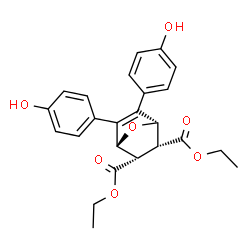 ChemSpider 2D Image | Diethyl (1R,2S,3R,4S)-5,6-bis(4-hydroxyphenyl)-7-oxabicyclo[2.2.1]hept-5-ene-2,3-dicarboxylate | C24H24O7