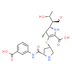 ChemSpider 2D Image | (4r,5s)-3-({(3s,5s)-5-[(3-Carboxyphenyl)carbamoyl]pyrrolidin-3-Yl}sulfanyl)-5-[(1s,2r)-1-Formyl-2-Hydroxypropyl]-4-Methyl-4,5-Dihydro-1h-Pyrrole-2-Carboxylic Acid | C22H27N3O7S