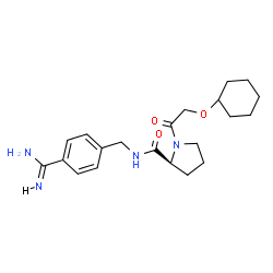ChemSpider 2D Image | N-(4-Carbamimidoylbenzyl)-1-[(cyclohexyloxy)acetyl]-L-prolinamide | C21H30N4O3