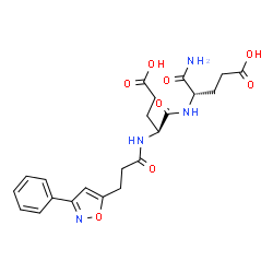 ChemSpider 2D Image | N-[3-(3-Phenyl-1,2-oxazol-5-yl)propanoyl]-L-alpha-glutamyl-L-alpha-glutamine | C22H26N4O8