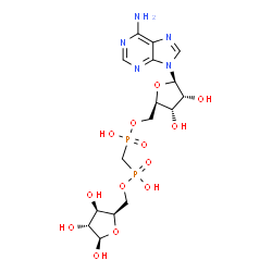 ChemSpider 2D Image | [(2R,3S,4R,5R)-5-(6-Amino-9H-purin-9-yl)-3,4-dihydroxytetrahydro-2-furanyl]methyl [(2R,3R,4R,5R)-3,4,5-trihydroxytetrahydro-2-furanyl]methyl methylenebis[hydrogen (S,R)-phosphonate] (non-preferred nam
e) | C16H25N5O13P2