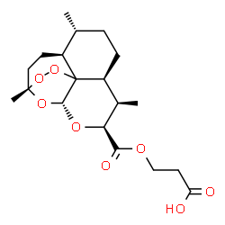 ChemSpider 2D Image | 3-({[(1S,4S,5R,8S,9R,10S,12R)-1,5,9-Trimethyl-11,14,15,16-tetraoxatetracyclo[10.3.1.0~4,13~.0~8,13~]hexadec-10-yl]carbonyl}oxy)propanoic acid | C19H28O8