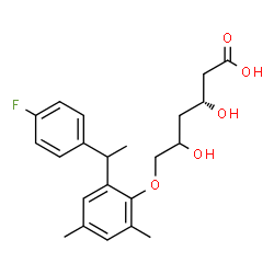 ChemSpider 2D Image | (5xi)-2,4-Dideoxy-6-O-{2-[1-(4-fluorophenyl)ethyl]-4,6-dimethylphenyl}-D-glycero-hexonic acid | C22H27FO5