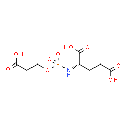 ChemSpider 2D Image | N-[(2-Carboxyethoxy)(hydroxy)phosphoryl]-L-glutamic acid | C8H14NO9P