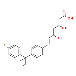 ChemSpider 2D Image | (3R,5S,6E)-7-{4-[3-(4-Fluorophenyl)-3-pentanyl]phenyl}-3,5-dihydroxy-6-heptenoic acid | C24H29FO4