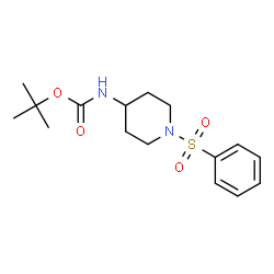 ChemSpider 2D Image | tert-butyl N-[1-(benzenesulfonyl)piperidin-4-yl]carbamate | C16H24N2O4S
