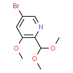 ChemSpider 2D Image | 5-Bromo-2-(dimethoxymethyl)-3-methoxypyridine | C9H12BrNO3