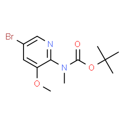 ChemSpider 2D Image | tert-butyl N-(5-bromo-3-methoxypyridin-2-yl)-N-methylcarbamate | C12H17BrN2O3