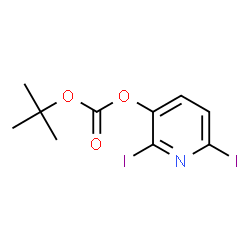 ChemSpider 2D Image | tert-Butyl 2,6-diiodopyridin-3-yl carbonate | C10H11I2NO3