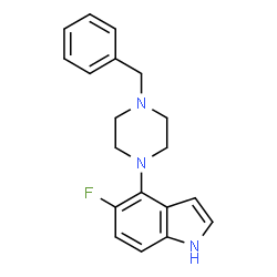 ChemSpider 2D Image | 4-(4-Benzyl-1-piperazinyl)-5-fluoro-1H-indole | C19H20FN3