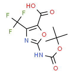 ChemSpider 2D Image | 2-{[(tert-butoxy)carbonyl]amino}-4-(trifluoromethyl)-1,3-oxazole-5-carboxylic acid | C10H11F3N2O5