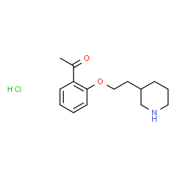 ChemSpider 2D Image | 1-(2-(2-(piperidin-3-yl)ethoxy)phenyl)ethanone hydrochloride | C15H22ClNO2