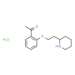 ChemSpider 2D Image | 1-{2-[2-(2-Piperidinyl)ethoxy]phenyl}ethanone hydrochloride (1:1) | C15H22ClNO2