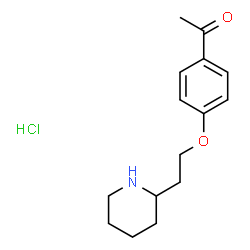 ChemSpider 2D Image | 1-{4-[2-(2-Piperidinyl)ethoxy]phenyl}ethanone hydrochloride (1:1) | C15H22ClNO2