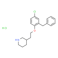 ChemSpider 2D Image | 3-(2-(2-benzyl-4-chlorophenoxy)ethyl)piperidine hydrochloride | C20H25Cl2NO